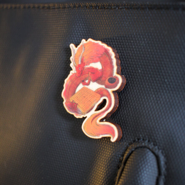Wooden Pin - Red Dragon - Image 3